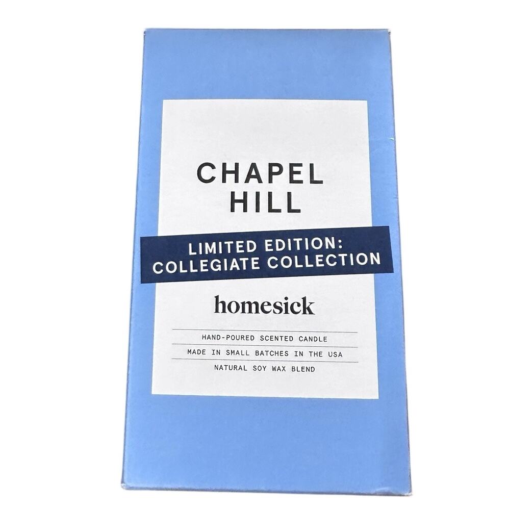 NIB HOMESICK CANDLE 13.75oz, Limited Edition Chapel Hill Collegiate Collection